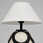 Load image into Gallery viewer, white fabric lampshade and black stem detail