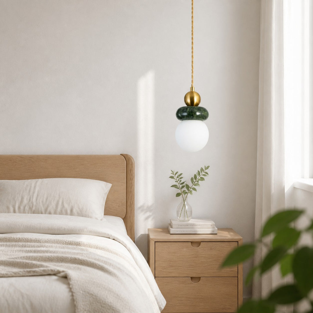 Green Jade Orb Pendant Light