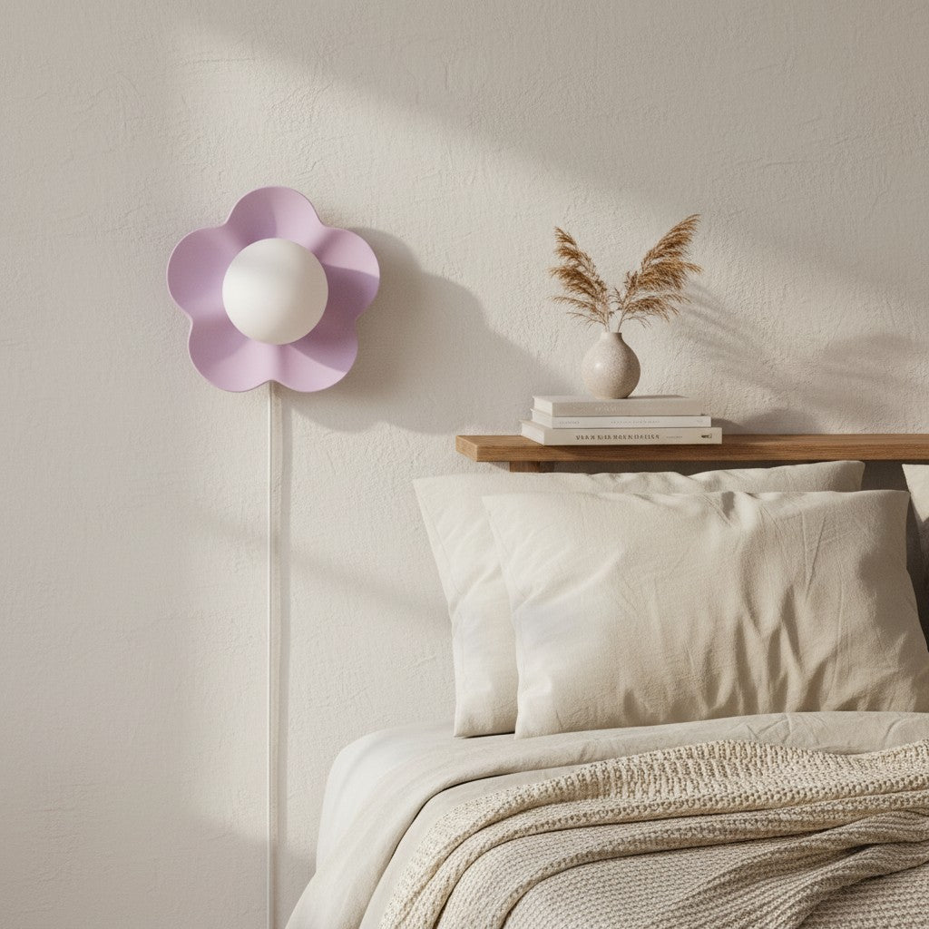 Lampe murale fleurissante Resinova - Résine moderne et verre pour salons et chambres