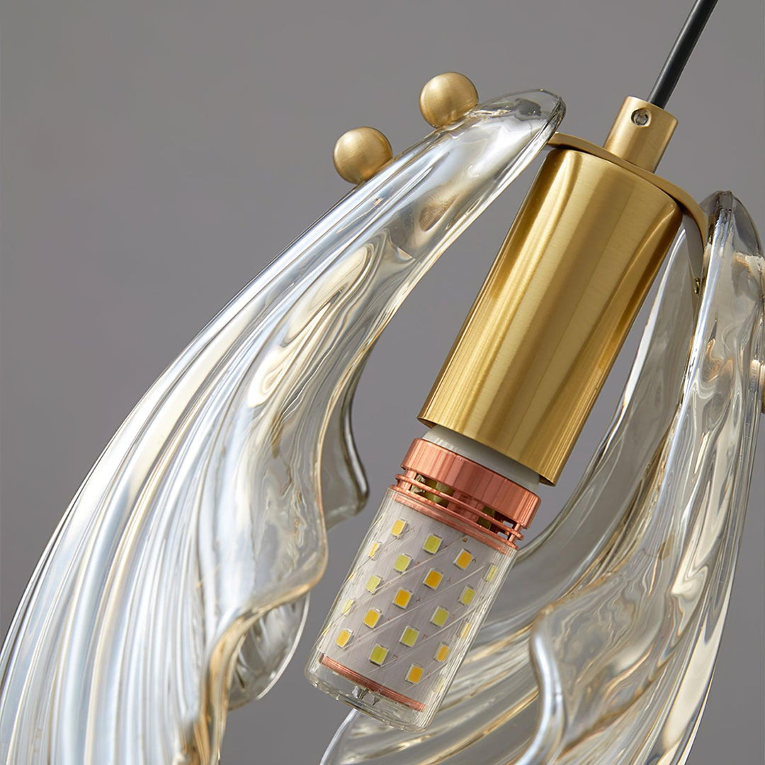 Hand-Blown Glass Brass Plug-In Swag Pendant