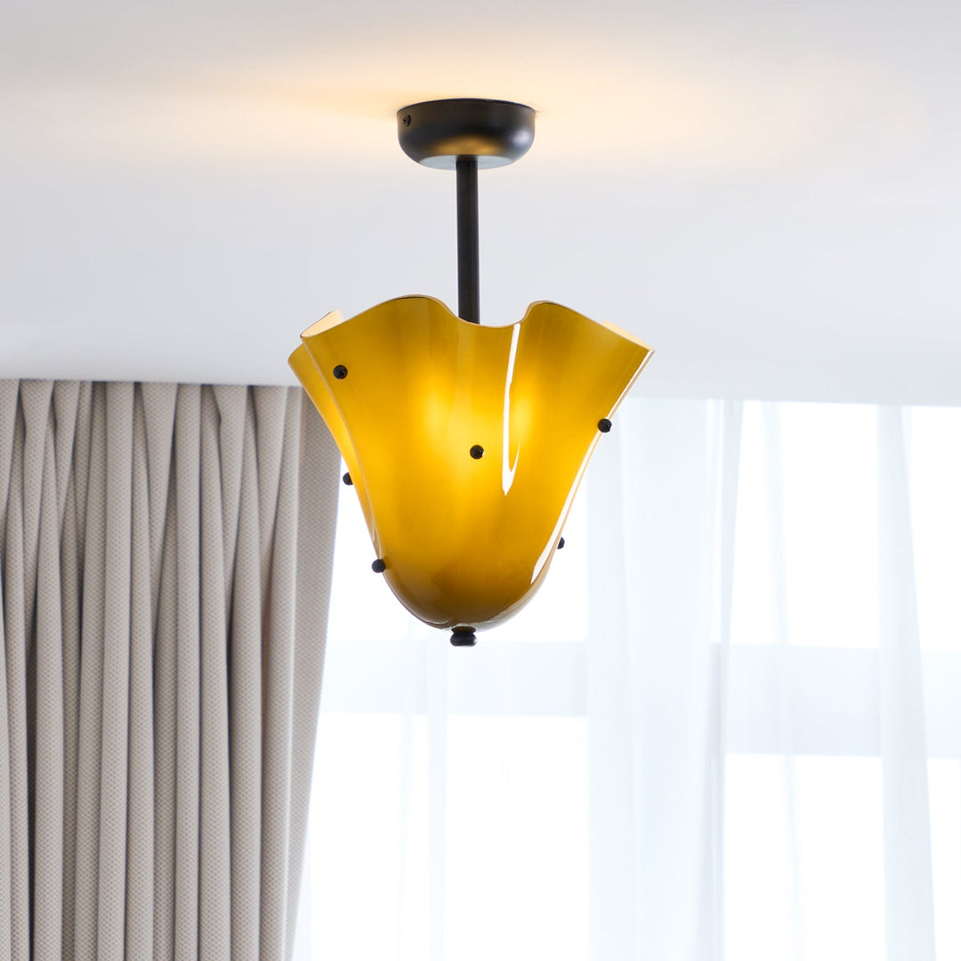 Bellina Modern Sleek Decorative Glass Shade Design Ceiling Light for Living Room, Bedroom and Dining Areas