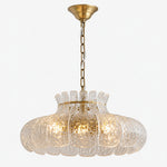 Load image into Gallery viewer, American Solid Brass Clear Glass Petal Pendant Lamp
