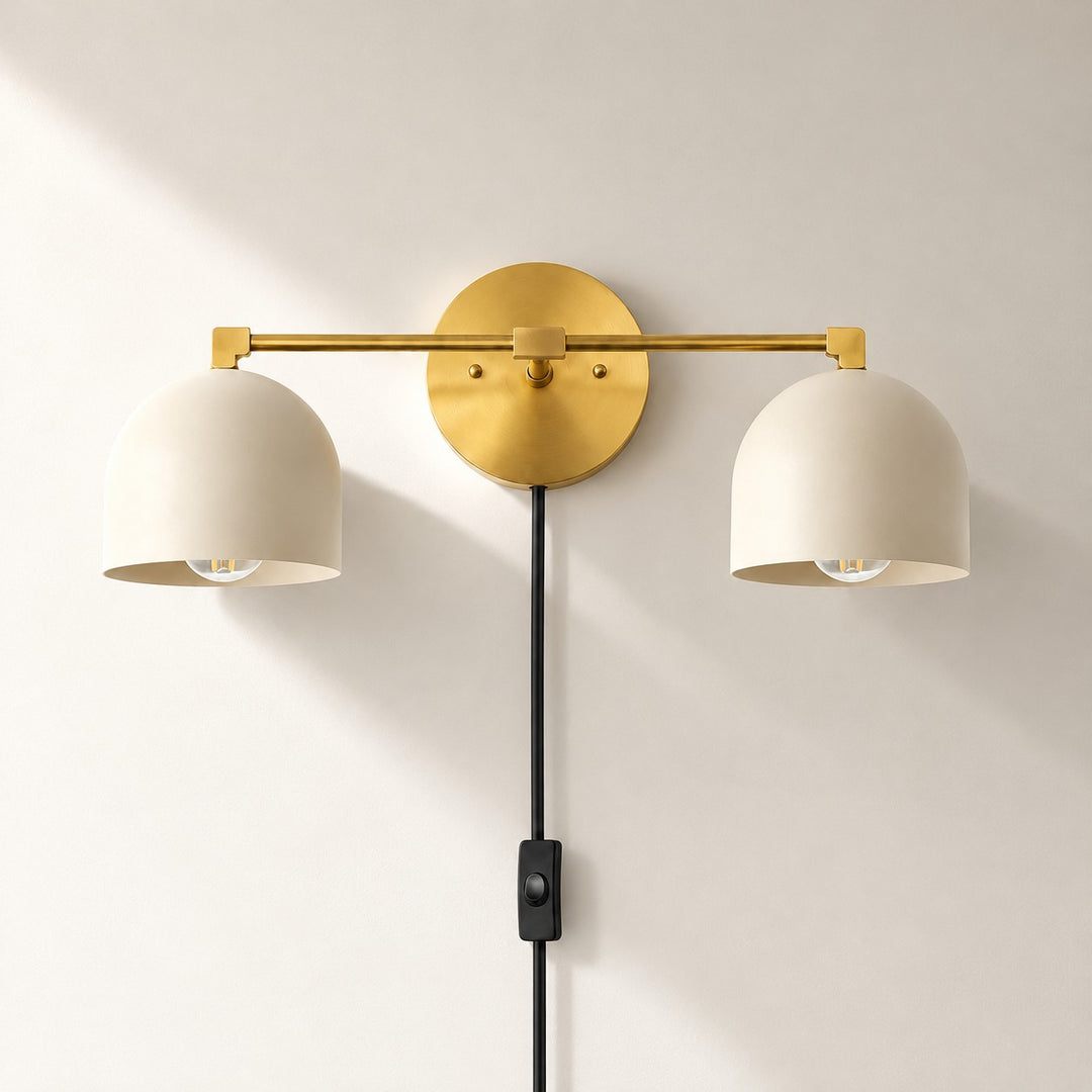 Metio Dome Mid-Century Metal Plug-In Wall Light
