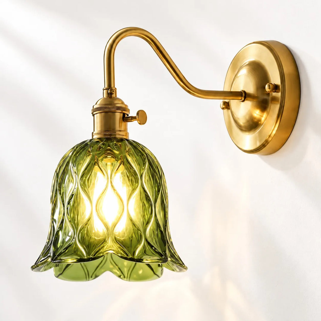 Japanese Ruffle Glass Wall Lamp