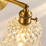 Cargar imagen en el visor de la Galería, Vintage Brass Pineapple Glass Wall Lamp