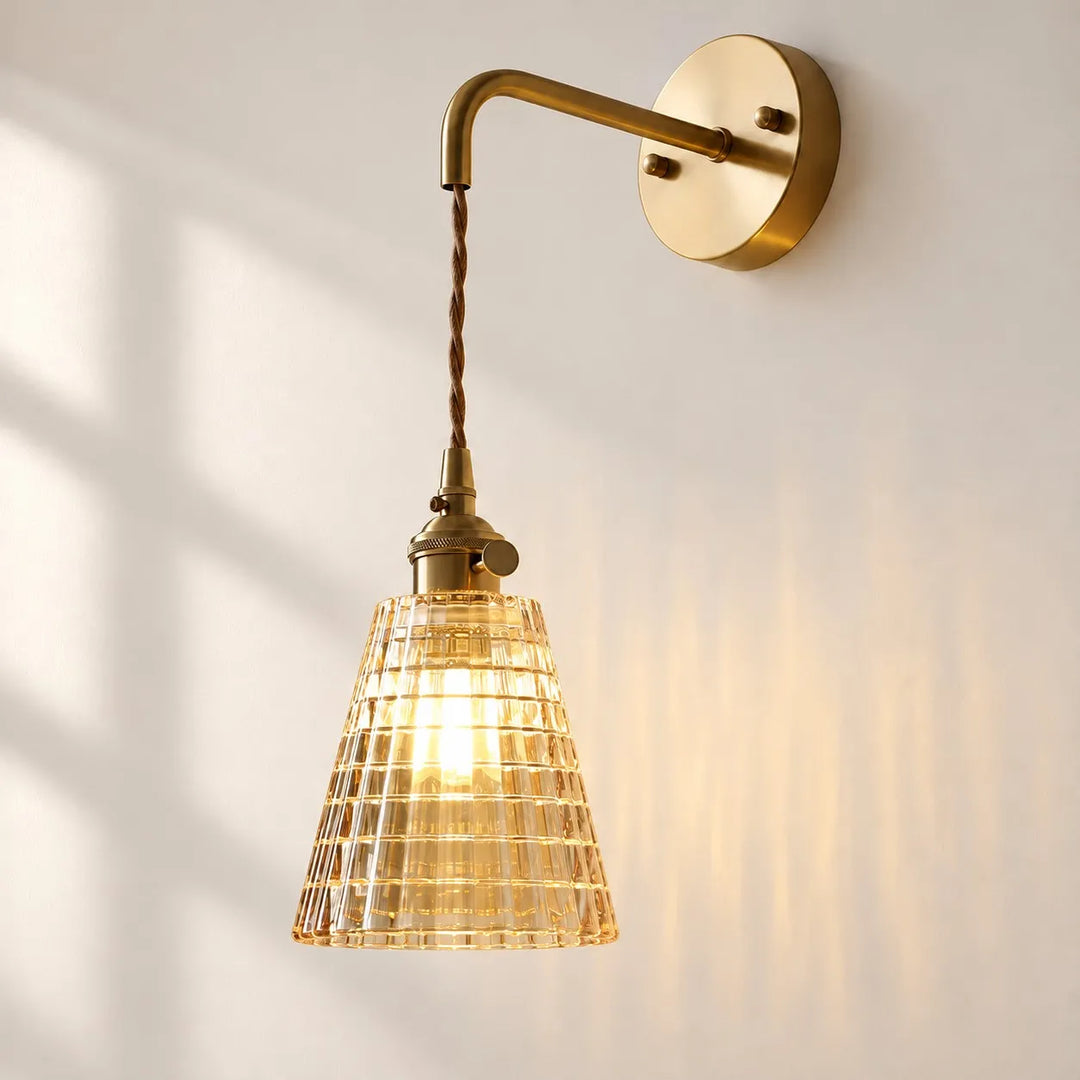 Nordic Brass Colored Glass Wall Lamp