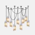 Bild in Gallery-Viewer laden, Frosted Cylinder Shade Chain Hardwired Chandelier