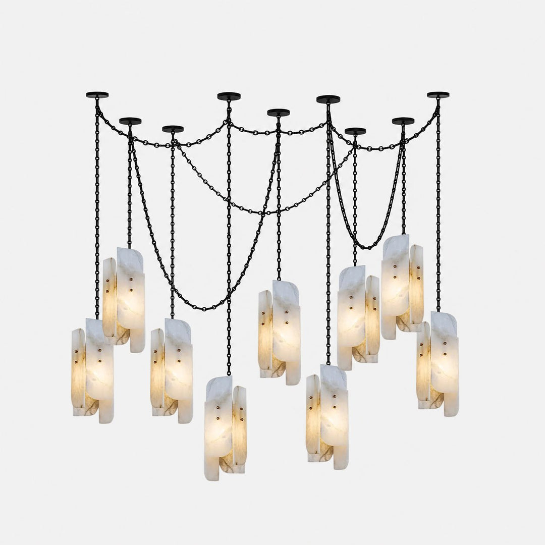 Frosted Cylinder Shade Chain Hardwired Chandelier