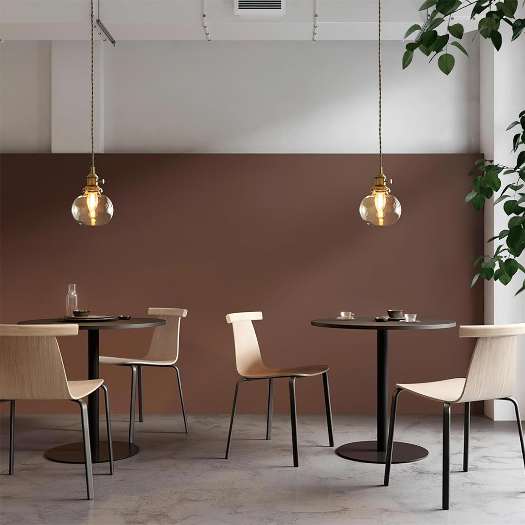 Brass Glass Hardwired Pendant Lamp