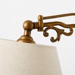 Bild in Gallery-Viewer laden, Beige Fabric vintage wood and brass-tone table lamp