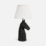 Bild in Gallery-Viewer laden, Black pleated shade horse head table lamp