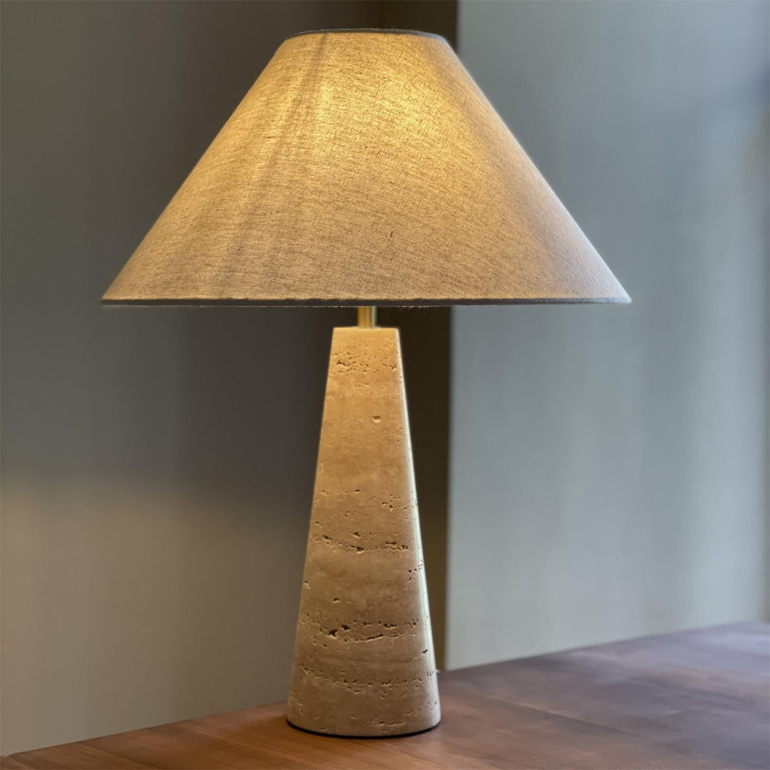 Lulu Tischlampe aus Travertin