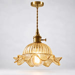 Bild in Gallery-Viewer laden, Vintage Wavy-Edge Glass Pendant Lamp