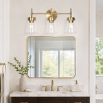 Load image into Gallery viewer, Brushed Brass 3-Light Bathroom Vanity Wall Light