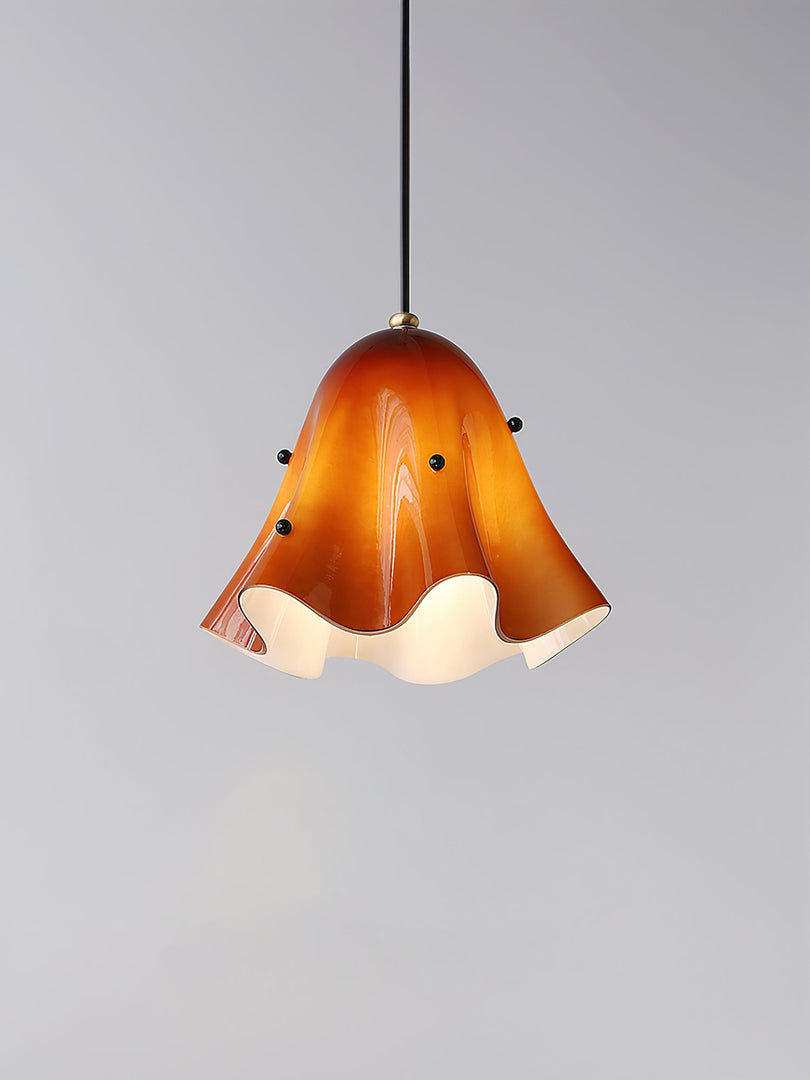 Undulating Glass Flower Plug-In Swag Pendant