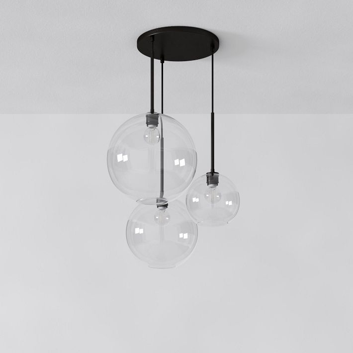 Lámpara de araña minimalista de cristal Selvion: luminaria escultural de vidrio artesanal