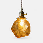 Load image into Gallery viewer, Amber glass with antique brass finish