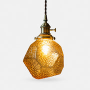 Amber glass with antique brass finish