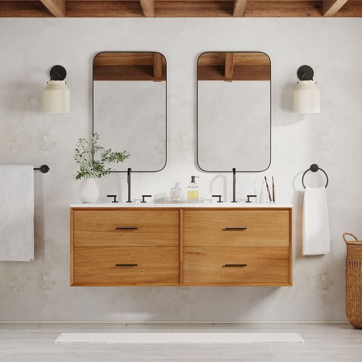 Applique minimaliste Hanton – Applique vintage en verre laiteux et accents métalliques 