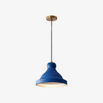 Load image into Gallery viewer, Blue metal dome pendant lamp product view