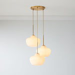 Load image into Gallery viewer, Rivrona Ribbed Glass 3-Light Chandelier - Sculptural Modern Lighting for Home
