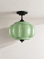 Load image into Gallery viewer, Eloise Scallop Vintage Milk Glass Semi Flush Mount Pendant Light