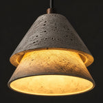 Bild in Gallery-Viewer laden, Grey Stone Pendant Light with Paper Diffuser