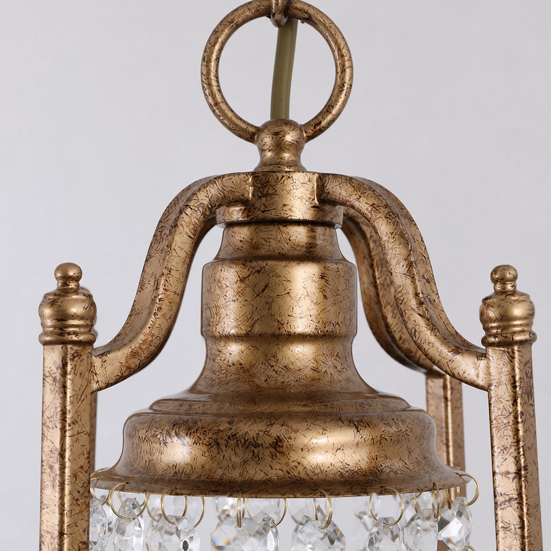 French Country Crystal Bell Pendant Light