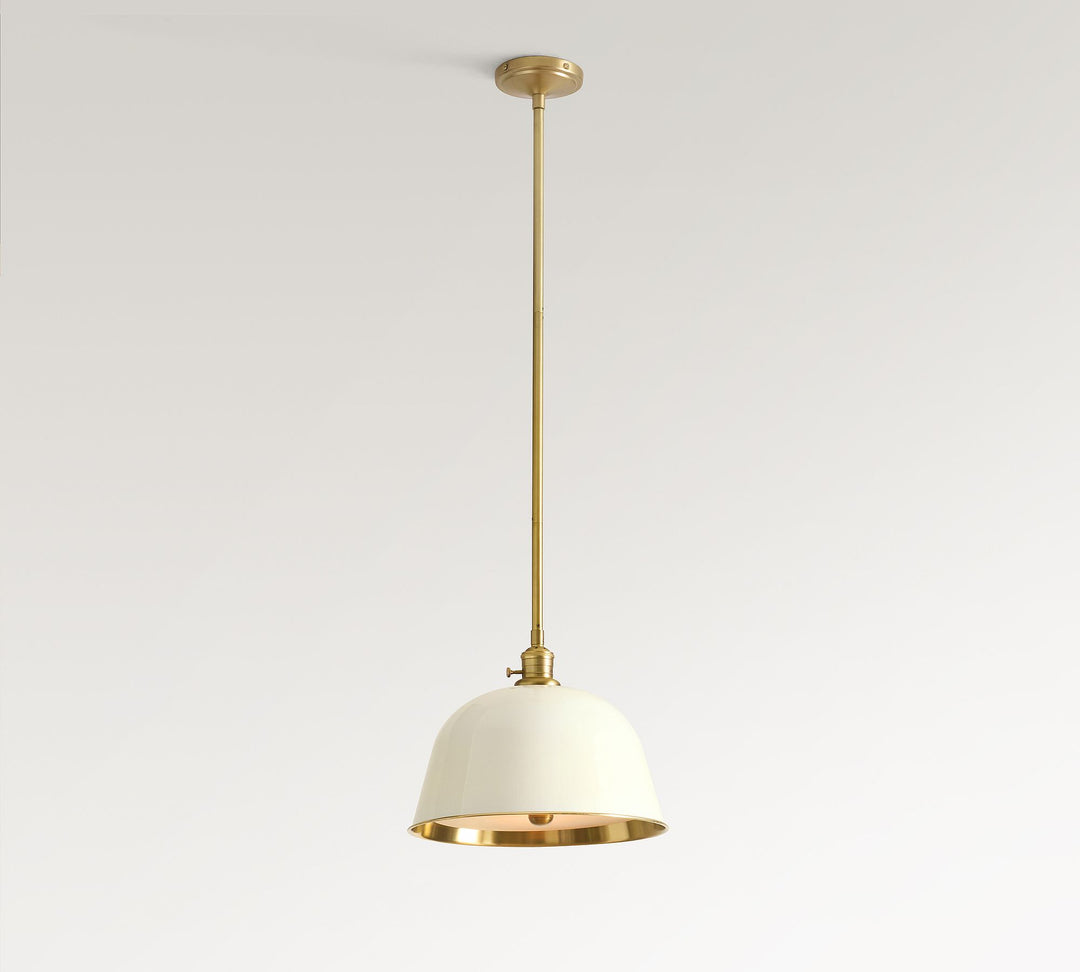 Lámpara colgante de campana de metal Forvara: elegante lámpara colgante individual para isla