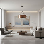 Load image into Gallery viewer, Oryven Modern Rustic Pendant Lighting - Drum Shade Hanging Lamp - Versatile Industrial Style for Home U07