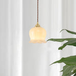 Load image into Gallery viewer, Brass Resin Petal Plug-In Pendant