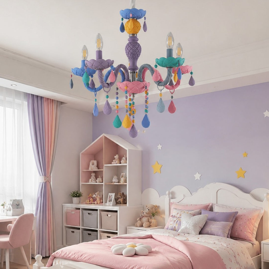 Colorful Metal Kids Room Chandelier for Bedroom