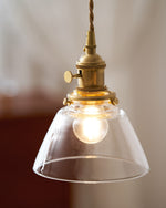 Load image into Gallery viewer, Brass Glass Hardwired Pendant Lamp