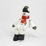 Cargar imagen en el visor de la Galería, Hand-carved wooden santa snowman ornament