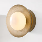 Load image into Gallery viewer, Elorina Bowl Wall Sconce – Elegant Brass And Glass Round Wall Fixture
