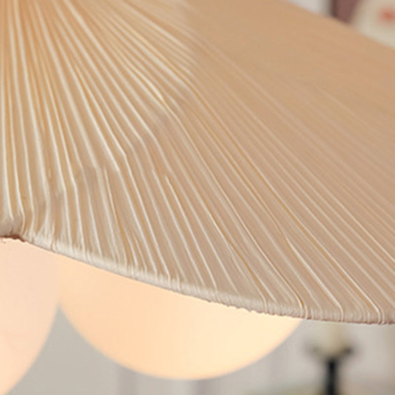 Lustre suspendu à 3 lumières d'inspiration vintage Orrise - Accents en bois, métal et tissu Éclairage intérieur