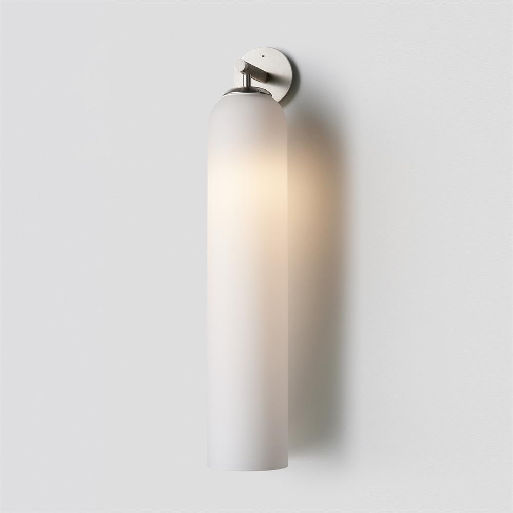 Applique murale LED Art Glass, nickel sable, gris fumé, résistante à l'humidité