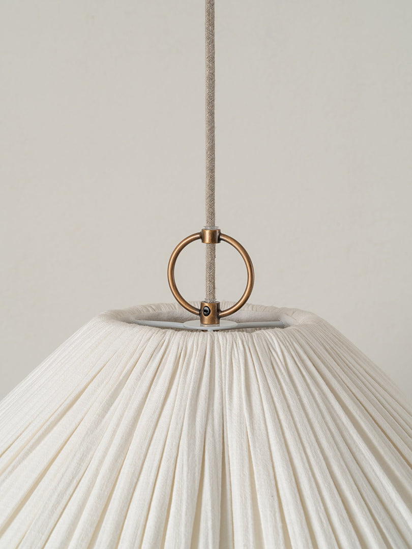 Luminella Soft Pleated Scalloped Fabric Pendant – Modern Sculptural Ceiling Light for Living Room