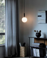 Load image into Gallery viewer, Spherical Brass Glass Plug-In Swag Pendant