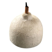 Natural textured paper bell pendant light on white background