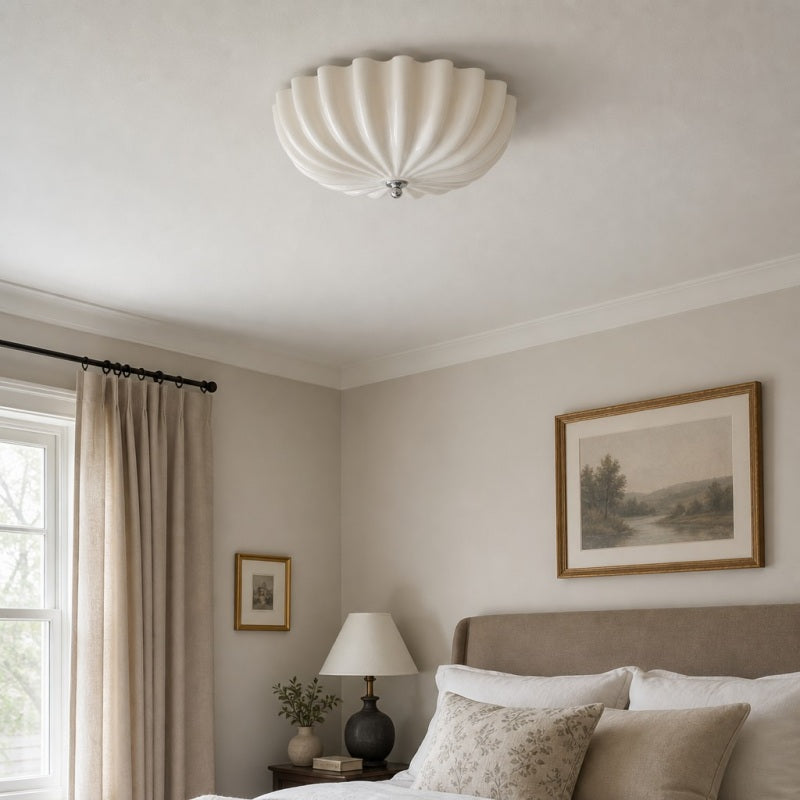 Durnic Cream Style Ceiling Light – Modern Flush Mount Lamp for Bedroom Dining Room