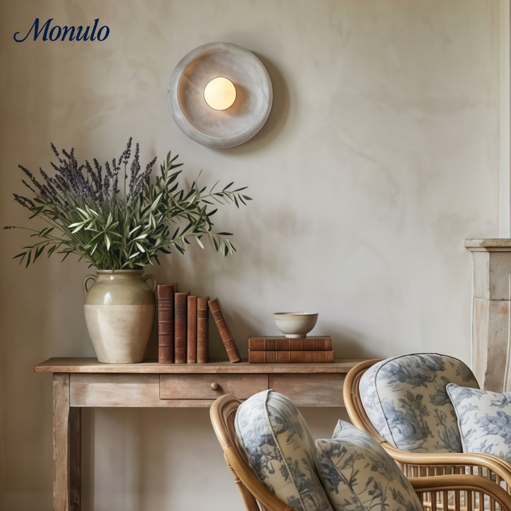 Coloria Minimalist Curved Glass Shade Wall Sconce — Contemporary Vintage Style Wall Light for Living Areas and Hotels