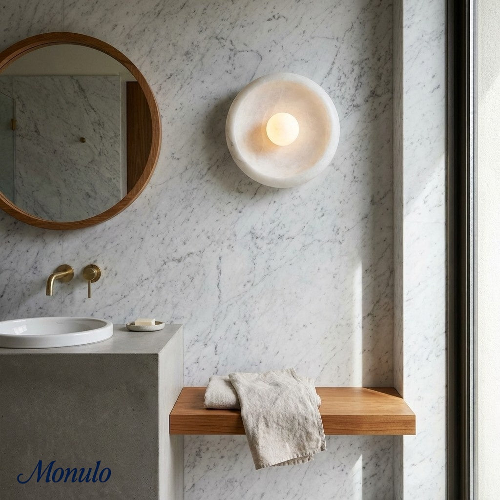 Coloria Minimalist Curved Glass Shade Wall Sconce — Contemporary Vintage Style Wall Light for Living Areas and Hotels