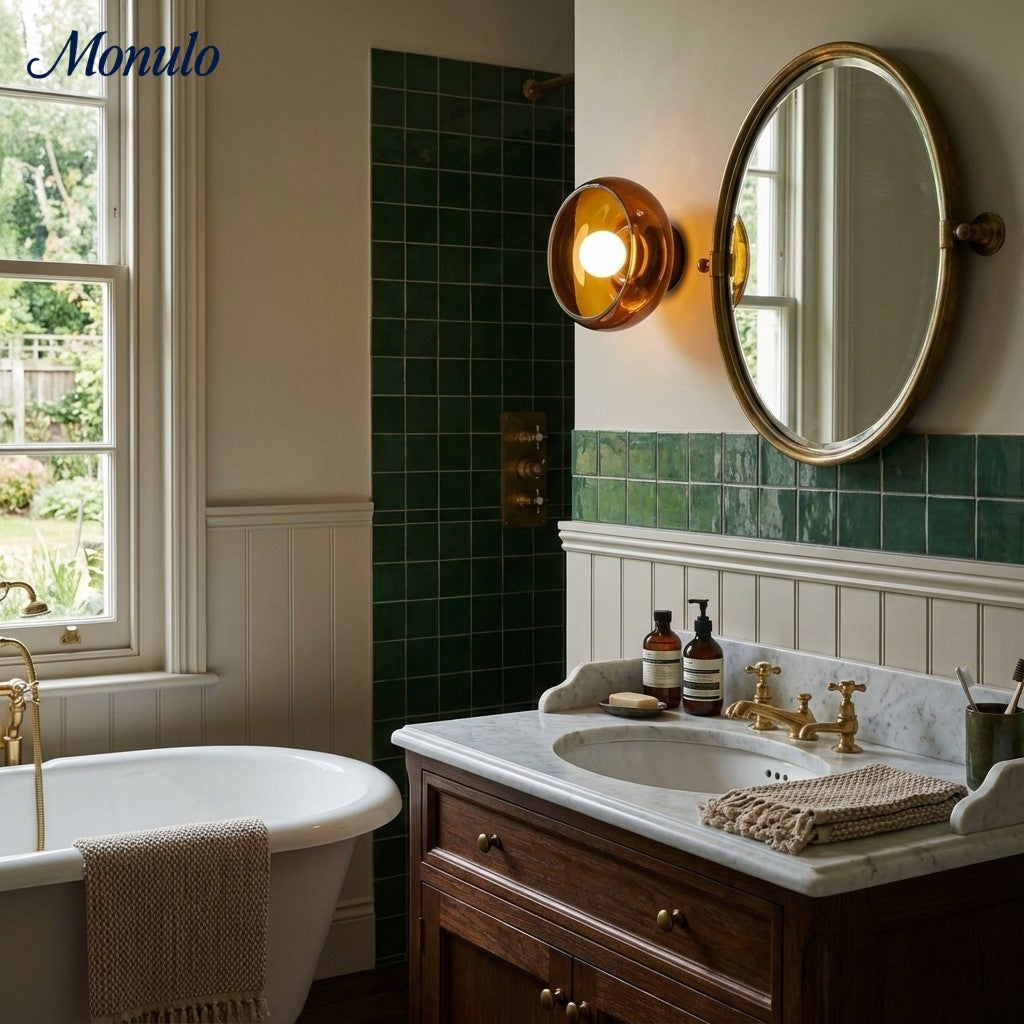 Coloria Minimalist Curved Glass Shade Wall Sconce — Contemporary Vintage Style Wall Light for Living Areas and Hotels