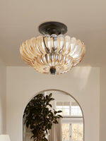 Load image into Gallery viewer, Vintage Glass Double Layer Floral Ceiling Lamp
