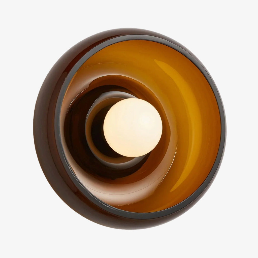 Coloria Minimalist Curved Glass Shade Wall Sconce — Contemporary Vintage Style Wall Light for Living Areas and Hotels