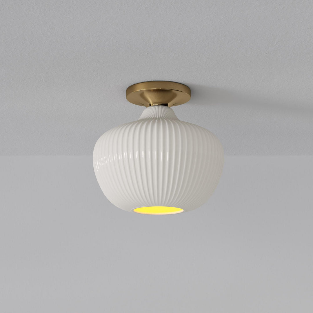 Lámpara de techo empotrada de cristal Rivrona - Diseño moderno de globo color champán