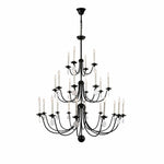 Cargar imagen en el visor de la Galería, Multi-Layer Black Candle Staircase Chandelier