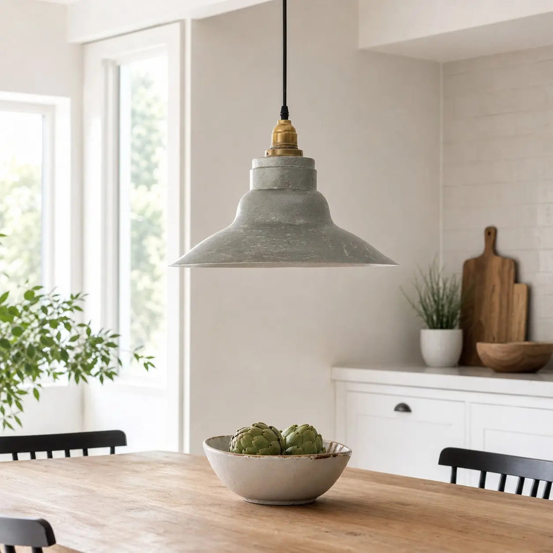 Vintage pendant lamp in an industrial style room