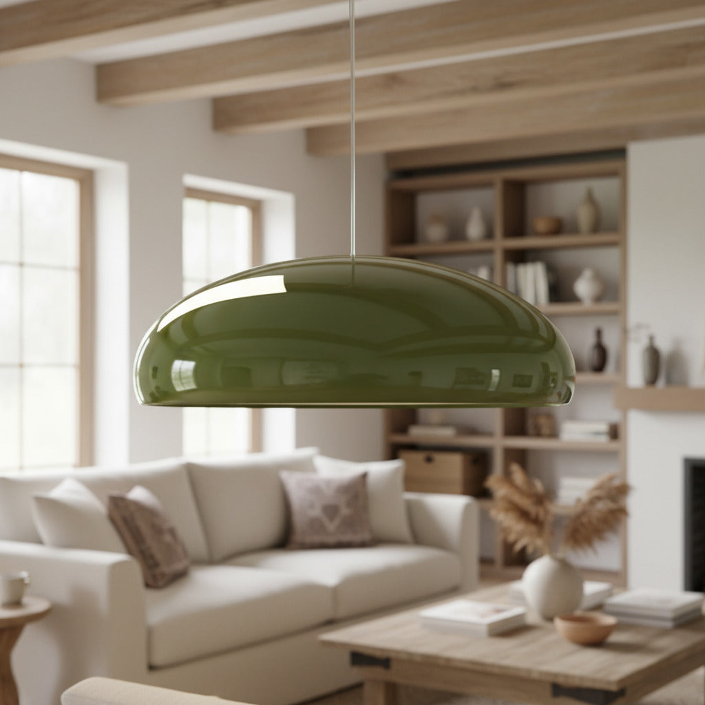 Haelen Bunte Schalenförmige Pendelleuchte - Moderner Metallschirm für Esszimmer